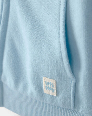 Baby French Terry Zip-Up Hoodie - Blue, 