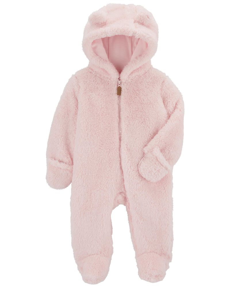 Baby Hooded Sherpa Jumpsuit, image 2 of 4 slides