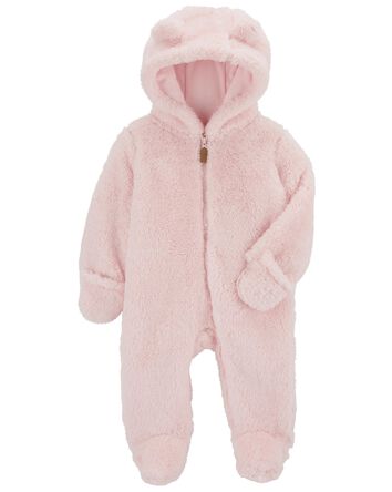 Baby Hooded Sherpa Jumpsuit, 