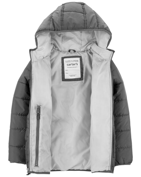 Grey Kid Packable Puffer Jacket