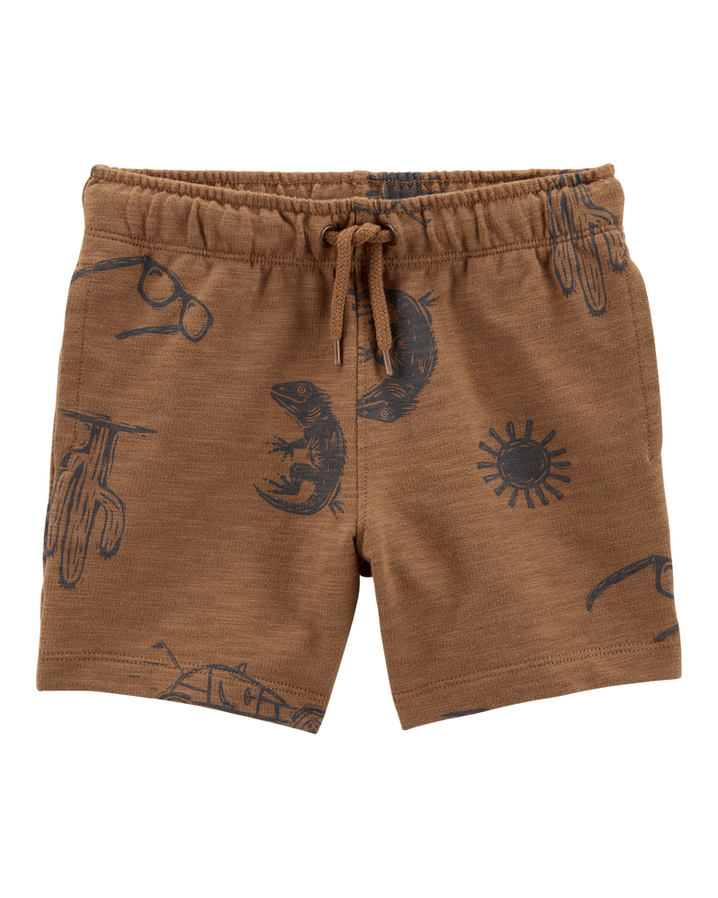 Baby Desert Pull-On Cotton Shorts - Brown, image 1 of 4 slides