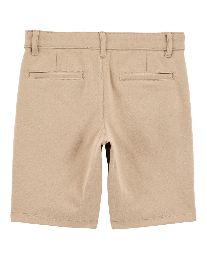 Kid Ponte Knit Uniform Pants - Khaki, image 2 of 4 slides