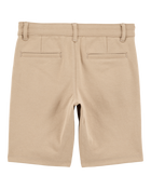 Kid Ponte Knit Uniform Pants - Khaki, image 2 of 4 slides