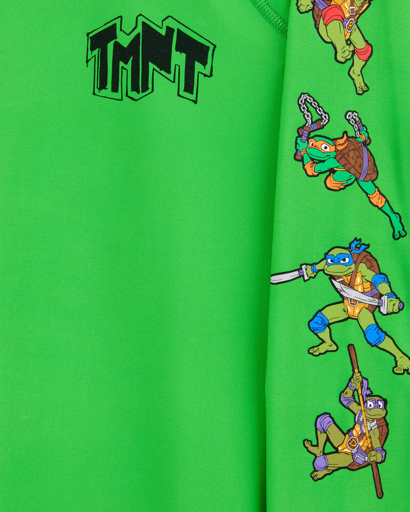 Kid Teenage Mutant Ninja Turtles Long-Sleeve Rashguard Swim Top - Green, image 3 of 3 slides