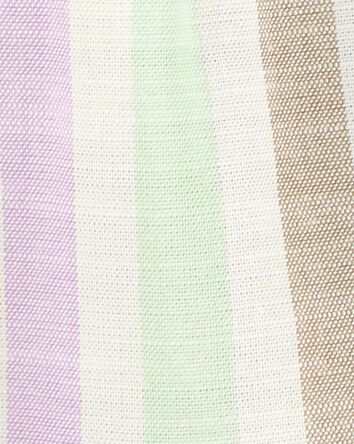Toddler Striped Short-Sleeve Linen Look-Alike Fashion Top, 