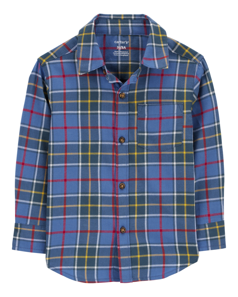 Toddler Plaid Button-Front Shirt, image 1 of 4 slides