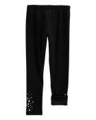 Kid Glitter Star Cozy Fleece Leggings, image 5 of 6 slides