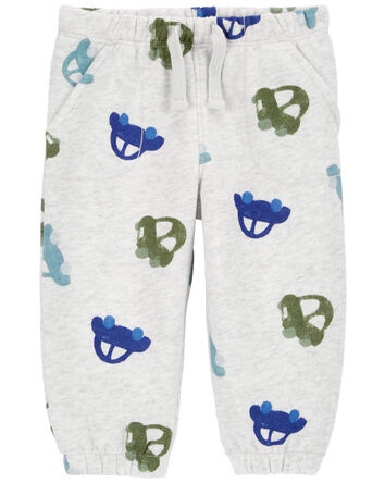 Baby Car Print Pull-On Fleece Pants, 