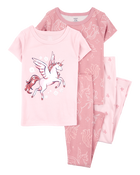 Kid 4-Piece Unicorn Cotton Pajamas, image 1 of 4 slides