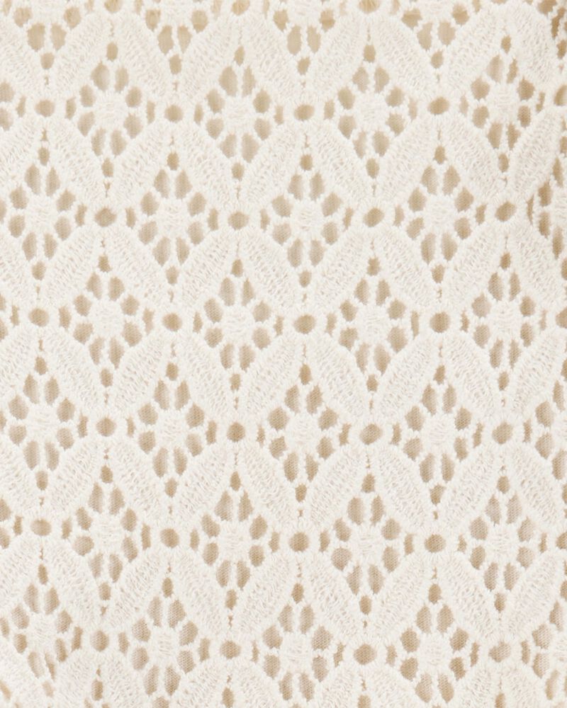 Baby Striped Eyelet Tank Dress - Ivory, image 4 of 5 slides