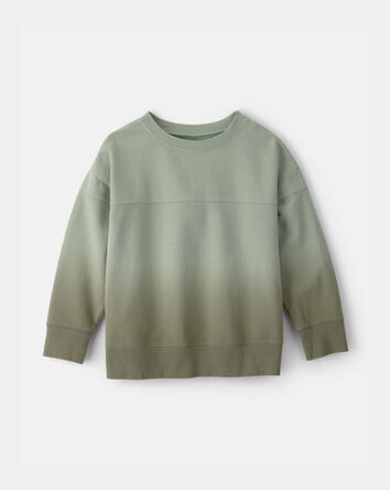 Boys Ombre French Terry Pullover Sweatshirt - Green, 