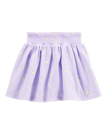 Toddler Striped Lemon Print Skort - Purple, 