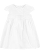 White - Baby Textured Babydoll Dress