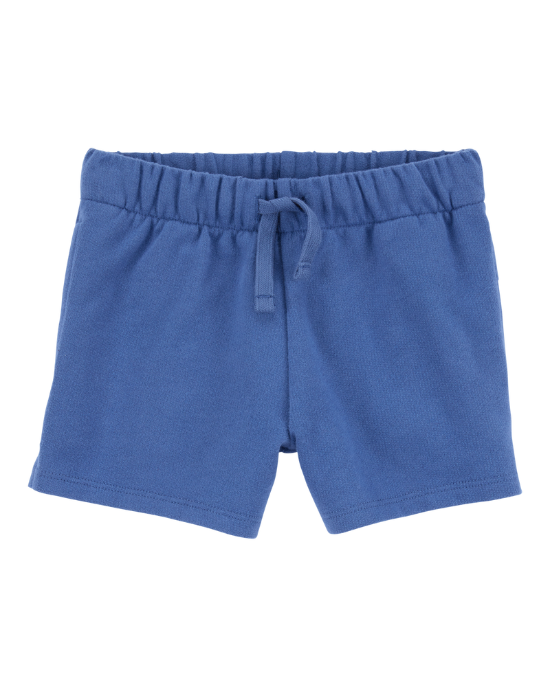Baby Pull-On French Terry Shorts - Blue, image 1 of 4 slides