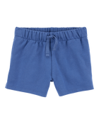 Baby Pull-On French Terry Shorts - Blue, image 1 of 4 slides