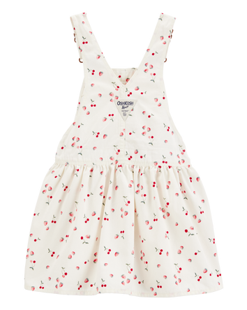Toddler Girl Cherry-Print Jumper Dress - White, 