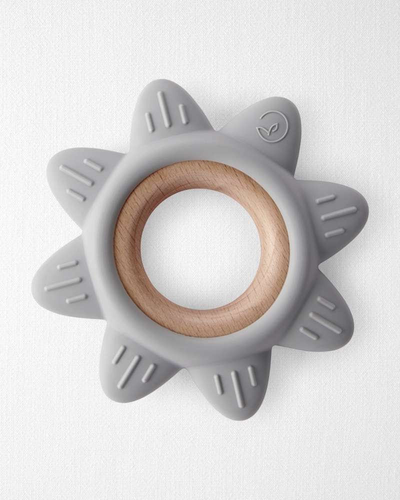 Little Planet Silicone &  Wood Teether - Grey, image 1 of 3 slides