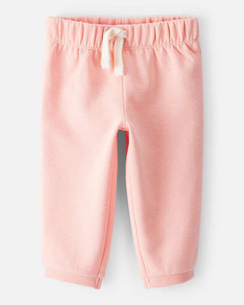 Baby Girl Cotton Pull-On Pants - Pink, image 1 of 4 slides