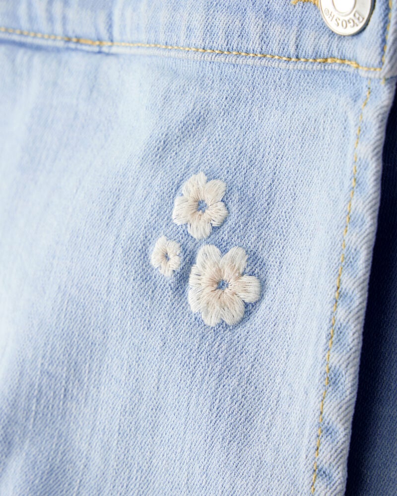 Toddler Girl Embroidered Denim Skort - Blue, image 3 of 6 slides