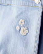 Toddler Girl Embroidered Denim Skort - Blue, image 3 of 6 slides