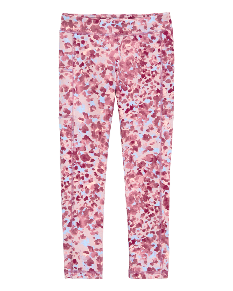 Kid Abstract Print Leggings - Pink, image 1 of 5 slides