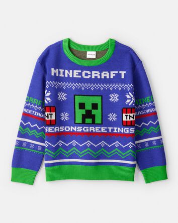 Boys Minecraft® Long-Sleeve Sweater - Blue/Green, 