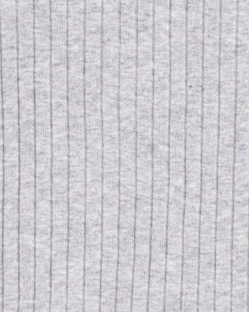 Toddler Solid Ribbed Cotton Blend 2-Piece Pajamas - Grey, 
