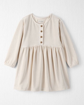 Toddler Girl Recycled Ribbed Velour Dress, 