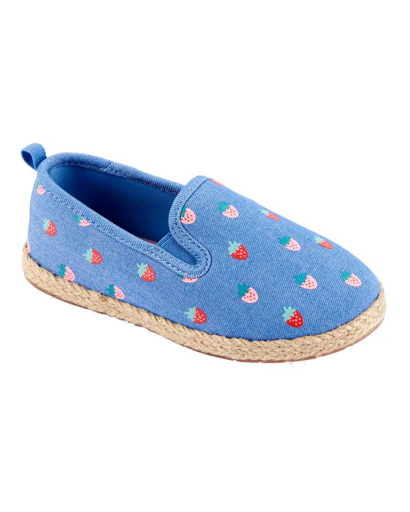 Toddler Strawberry Slip-On Casual Shoes - Blue, image 1 of 6 slides