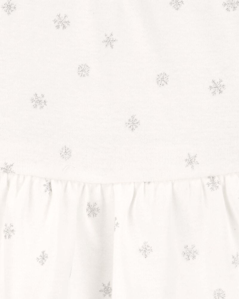 Baby Girl 2-Piece Snowflake Peplum Bodysuit Pant Set, image 3 of 4 slides