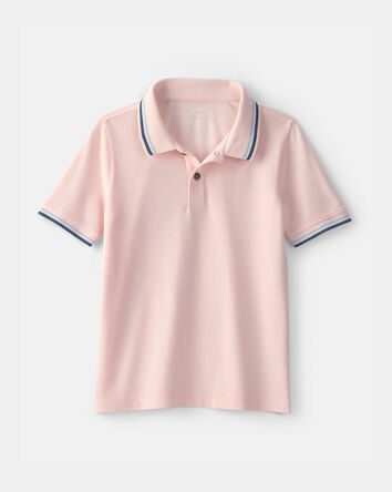 Boys 2-Piece Polo Shirt & Short Set - Coral/Blue, 