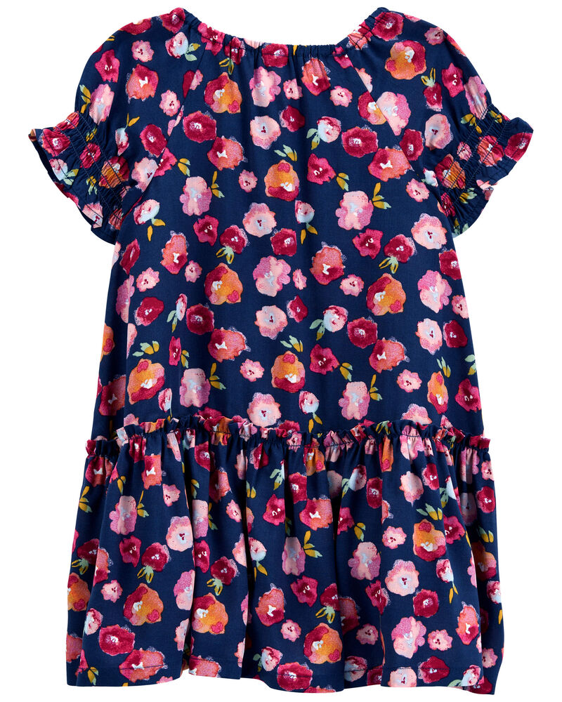 Toddler Floral Drop Waist Dress, image 2 of 4 slides