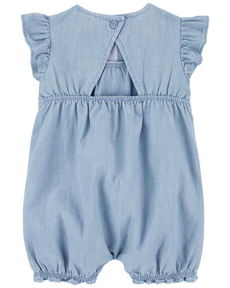 Baby Chambray Flutter Romper, image 2 of 4 slides