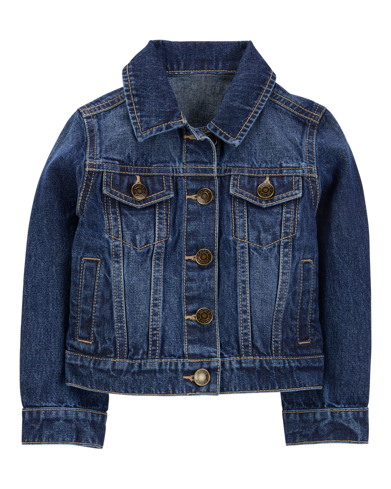 Toddler Basic Denim Jacket - Dark Wash, image 1 of 5 slides