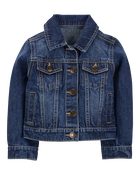 Toddler Basic Denim Jacket - Dark Wash, image 1 of 5 slides
