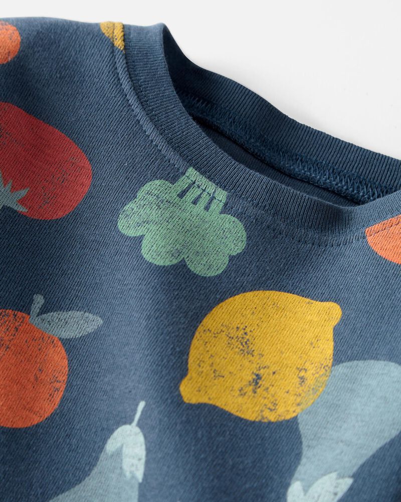Toddler Organic Cotton Veggie Print Pajamas Set, image 2 of 4 slides