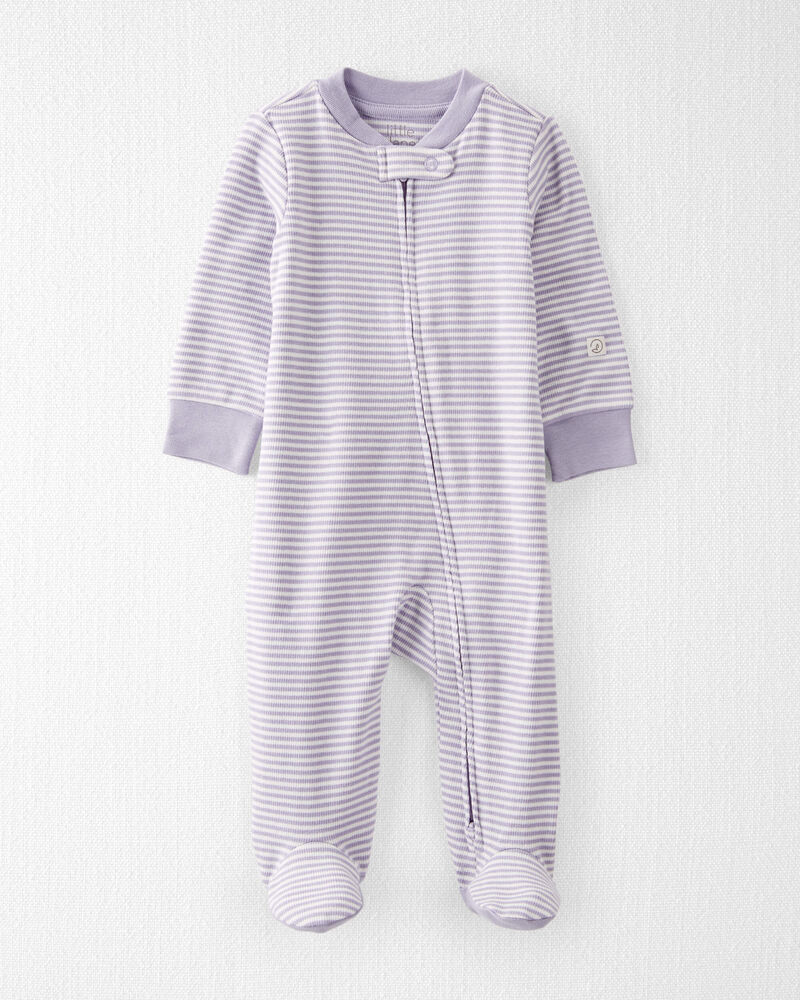 Baby  Organic Cotton Striped Sleep & Play Pajamas 
, image 1 of 5 slides