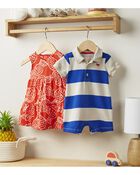Baby Rugby Striped Cotton Romper, image 3 of 4 slides