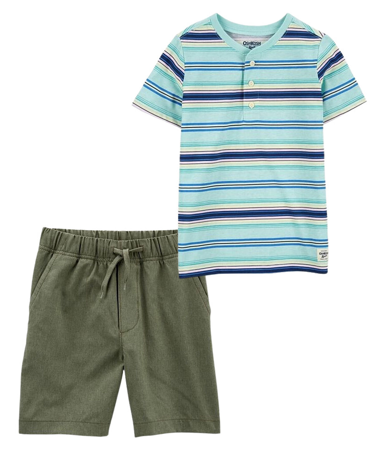 Multi 2Pack Henley and Crossover Shorts Set