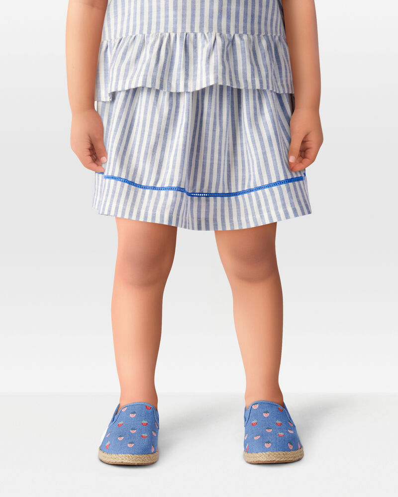 Toddler Striped Linen Look-Alike Pull-On Skort, image 2 of 6 slides