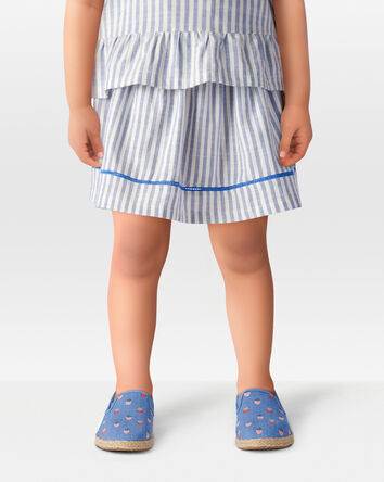 Toddler Striped Linen Look-Alike Pull-On Skort, 