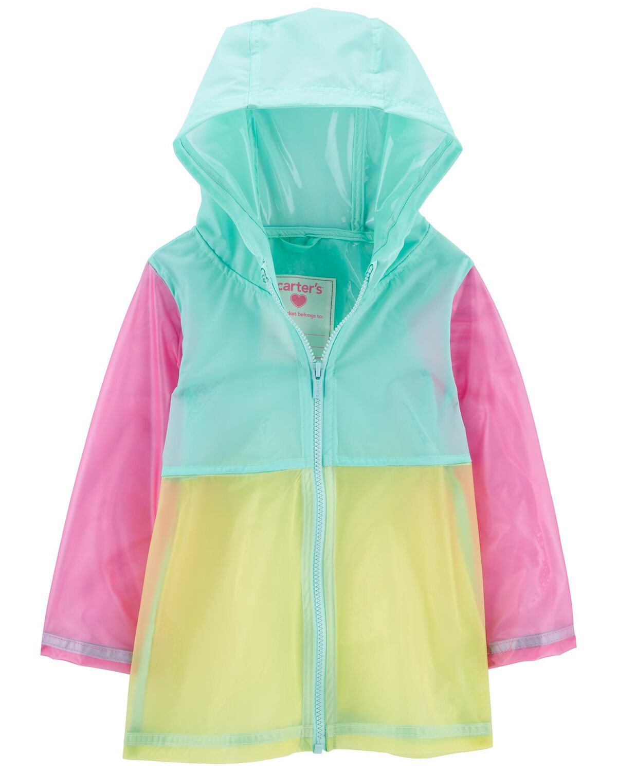 Multi Toddler Rainbow Translucent Rain Coat