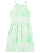 Green - Kid Tie-Dye Tank Dress