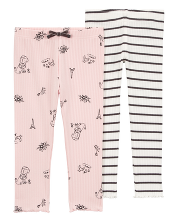 Baby 2-Pack Printed Leggings Set, 