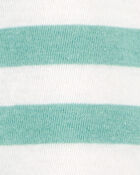 Baby Striped Short-Sleeve Pocket Tee - Green, image 2 of 3 slides