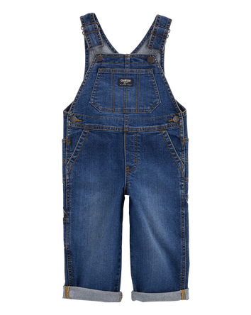 Toddler Stretch Denim Overalls - Dark Wash, 
