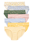 Kid 7-Pack Floral Hearts Bikini Stretch Underwear, image 1 of 2 slides