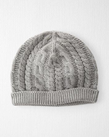 Baby Organic Cotton Cable Knit Cap, 