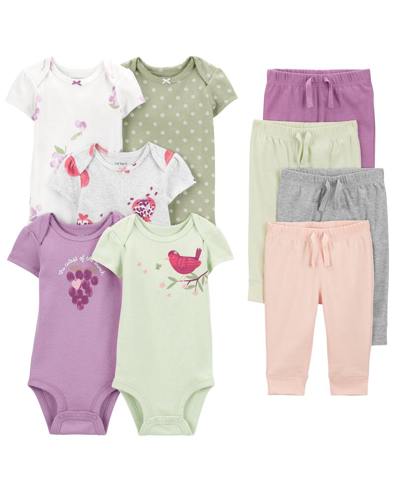 Baby 9-Piece Bodysuits & Pants Set, image 1 of 7 slides