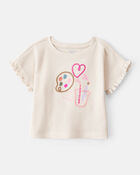 Baby Girl Arts & Crafts Short-Sleeve Top - White, image 1 of 4 slides